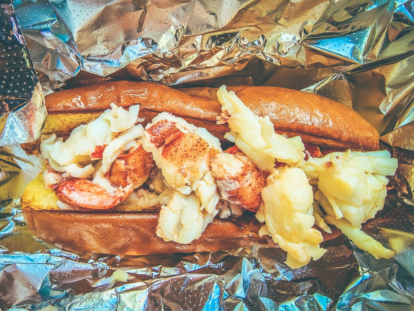 Maine backyard seafood spread — folding table rental vibe, Portland area